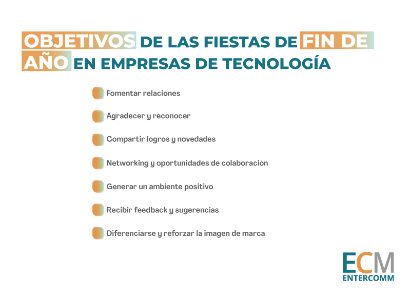 Objetivos de las fiestas de fin de año en empresas de tecnología