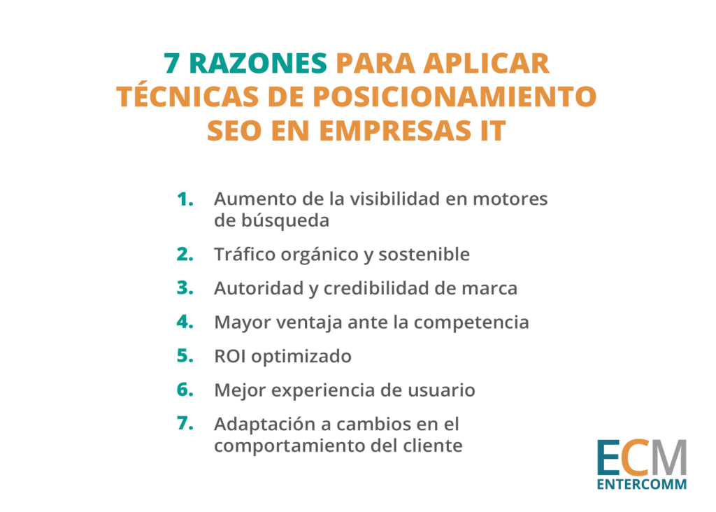 7 razones para aplicar técnicas de posicionamiento SEO en empresas IT