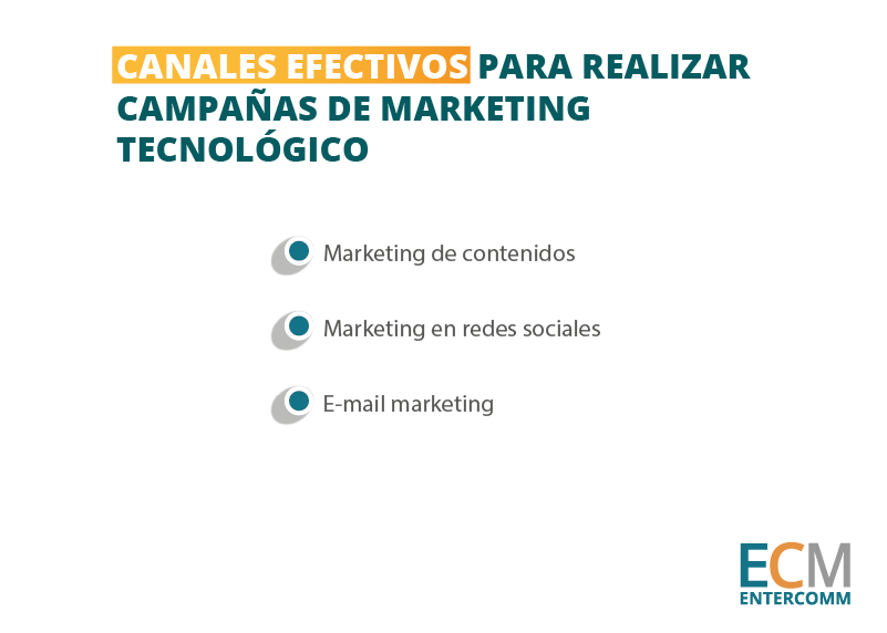 Canales efectivos para realizar campañas de marketing tecnológico